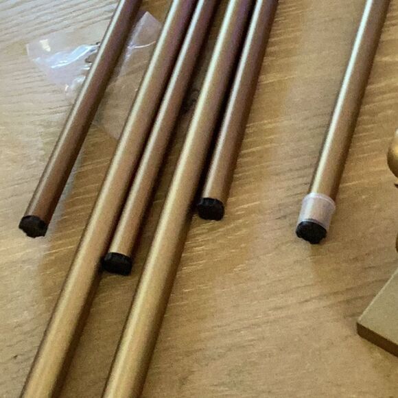 COPY Pottery Barn Double Curtain Rods & Wall Brackets, Brass, 28x48,New open box - Picture 9 of 10